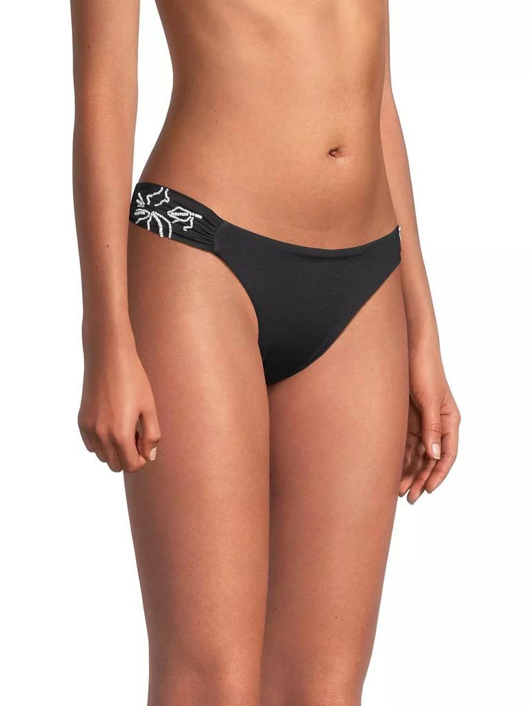 Milly Beaded Ruched Bikini Bottom 4