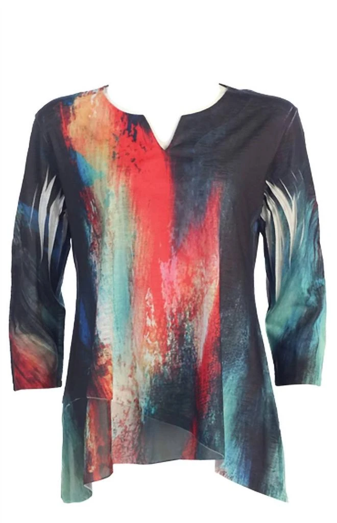 Jess 
Jane Jess 
Jane - Women
s Passion Slit V-neck Chiffon Contrast Top 2