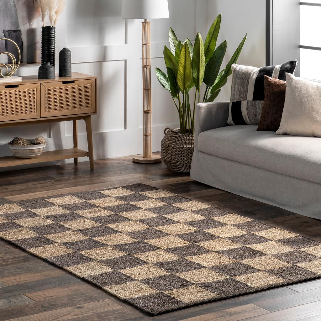 nuLOOM Christana Traditional Checkered Jute Area Rug
