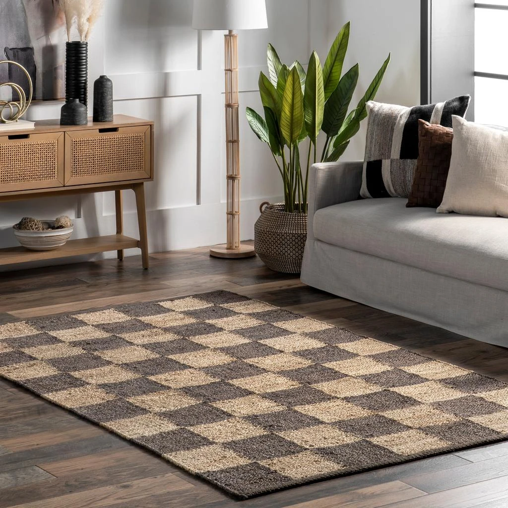 nuLOOM Christana Traditional Checkered Jute Area Rug 2