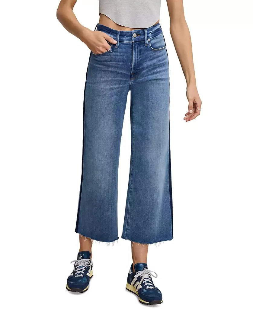 Good American Women's Soft-Tech Good Waist Palazzo Cropped Jeans 3