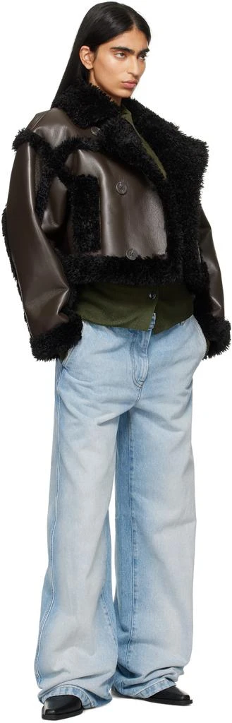 STAND STUDIO Brown & Black Kristy Faux-Shearling Jacket 4