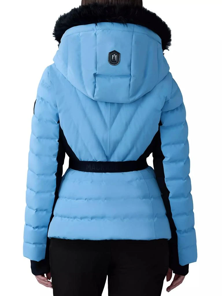 Mackage Elita Belted Down Ski Jacket With Shearling Hood 5