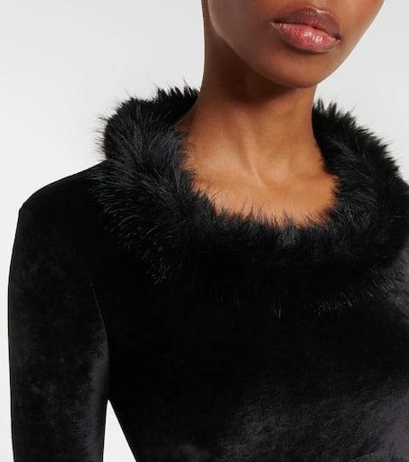 Balenciaga Faux-fur trimmed top 4