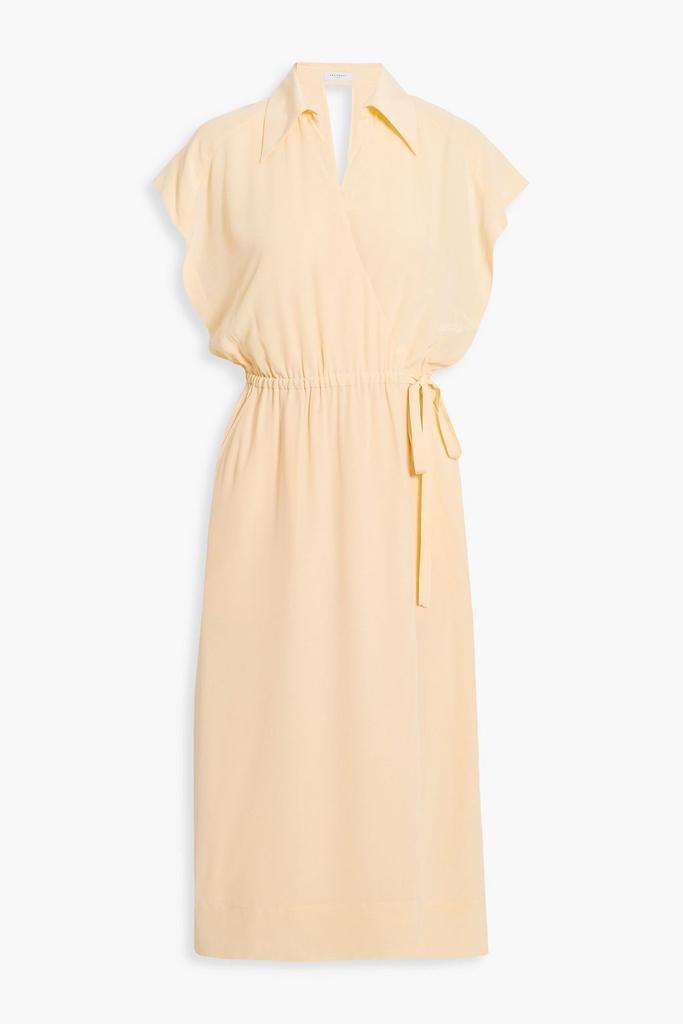 EQUIPMENT Karina cutout washed-silk midi wrap dress