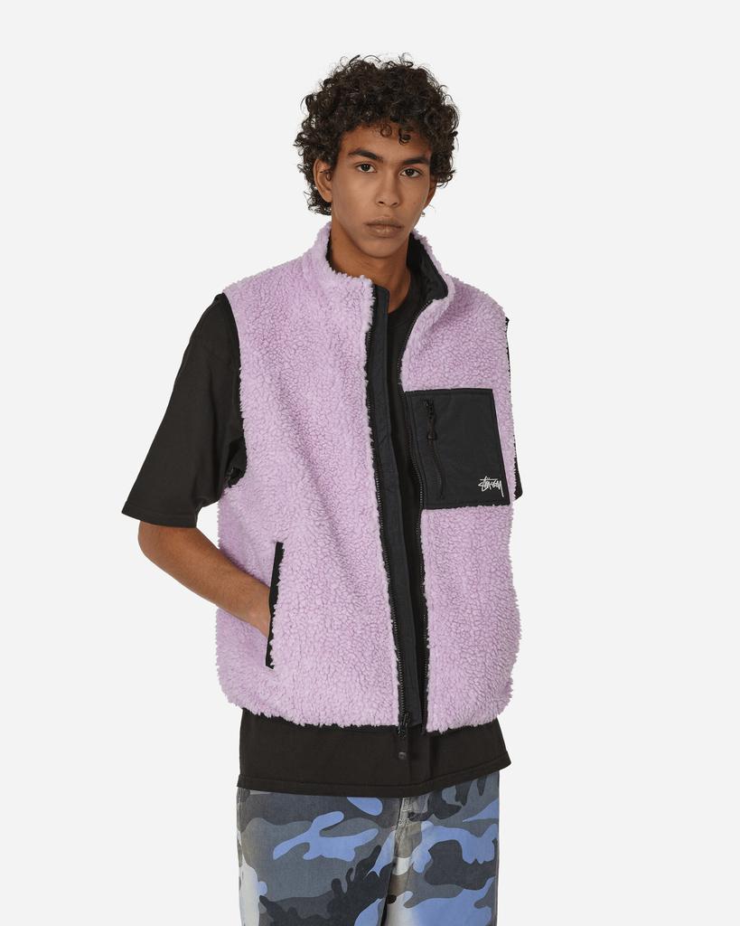 STUSSY Sherpa Reversible Vest Lavender - T-Shirts - BeyondStyle