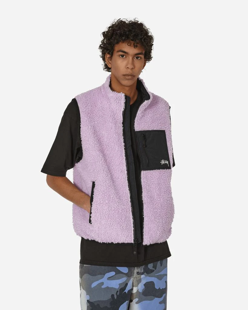 STUSSY Sherpa Reversible Vest Lavender 1