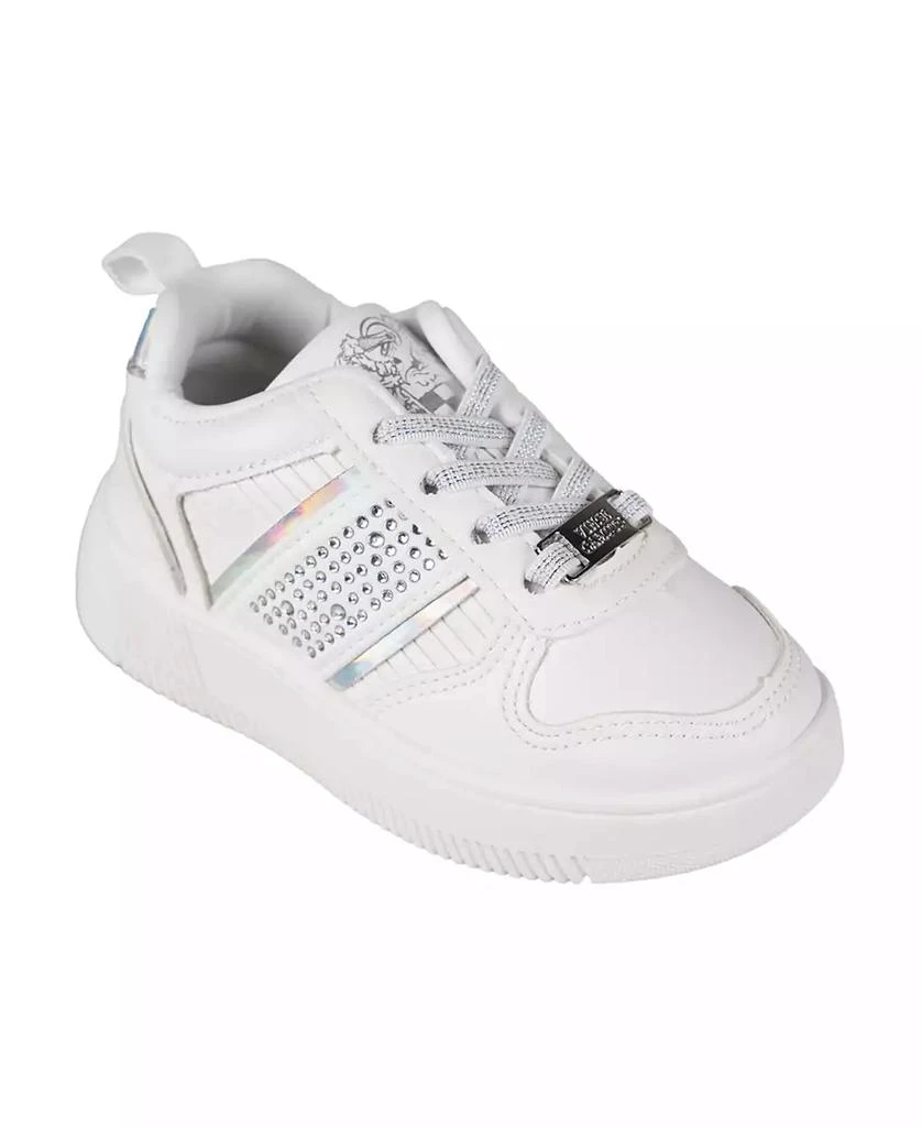 Vince Camuto Toddler Girls Elastic Laces Rhinestones Court Sneaker 1