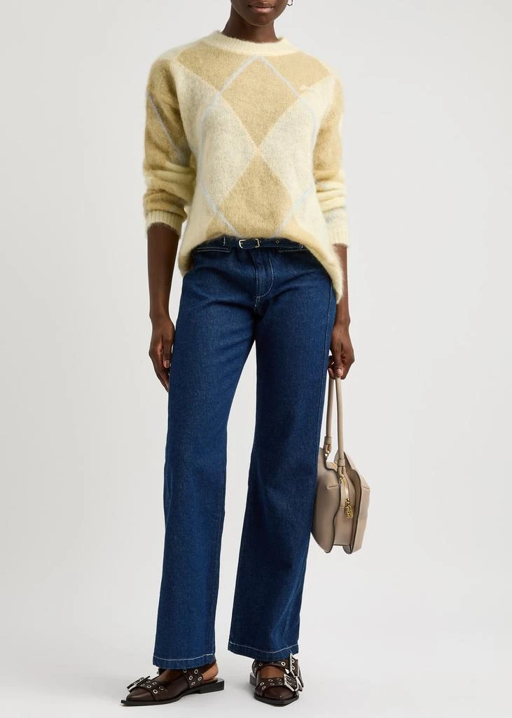 Ganni Argyle-intarsia mohair-blend jumper 4