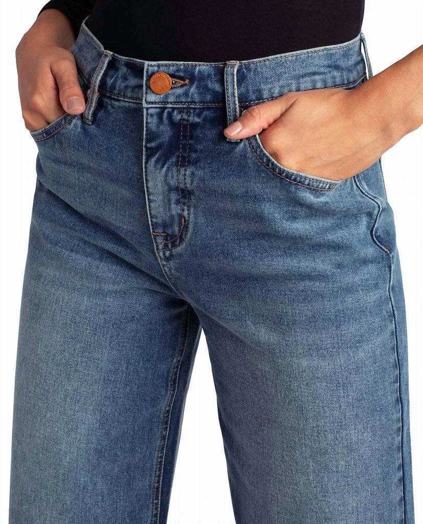 Nicole Miller Hudson Yards Mid Rise Wide Leg Jean In Dark Blue 4