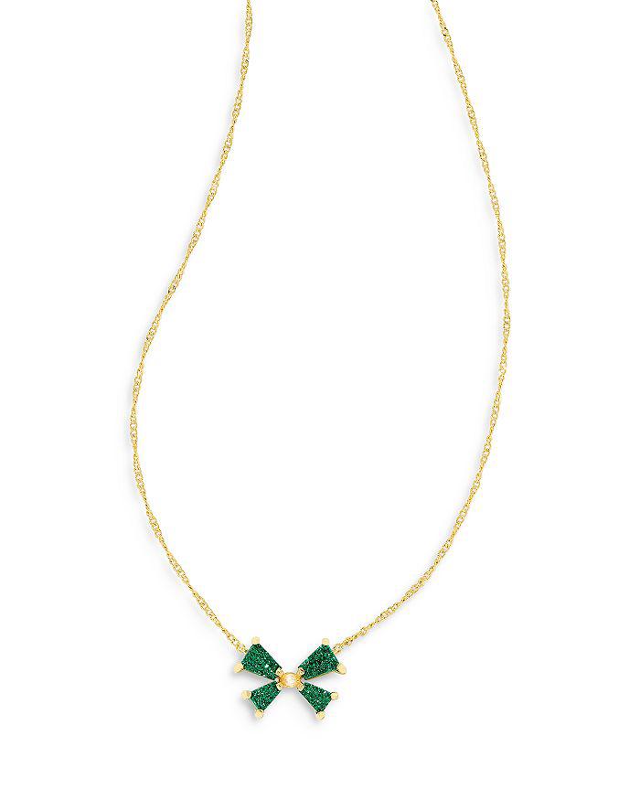 Kendra Scott Blair Drusy Stone Bow Adjustable Pendant Necklace in 14K Gold Plated, 19"