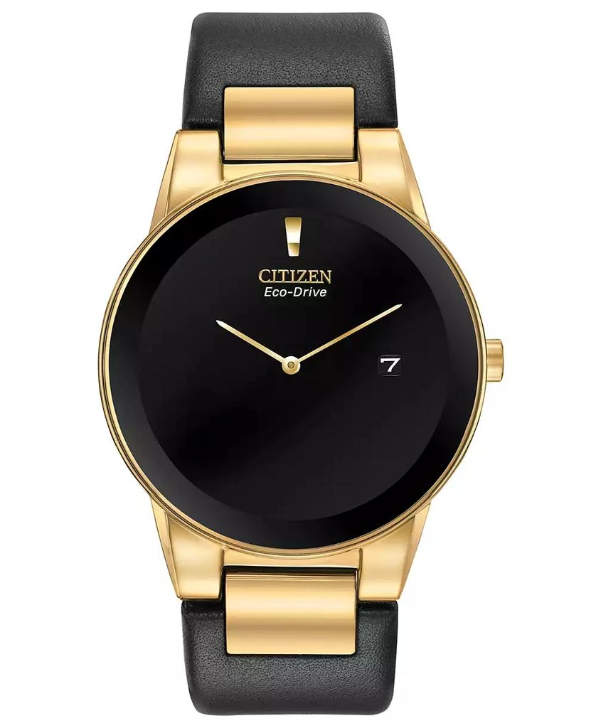 Citizen Eco-Drive Men's Axiom Black Leather Strap Watch 40mm 1