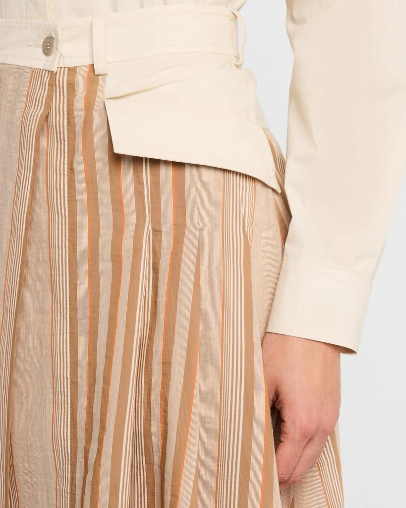 Alberta Ferretti Striped Pleated Maxi Skirt 5