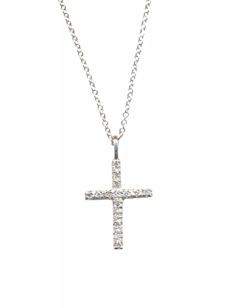 Ileana Makri 18K White Gold & Diamond Cross Pendant Necklace