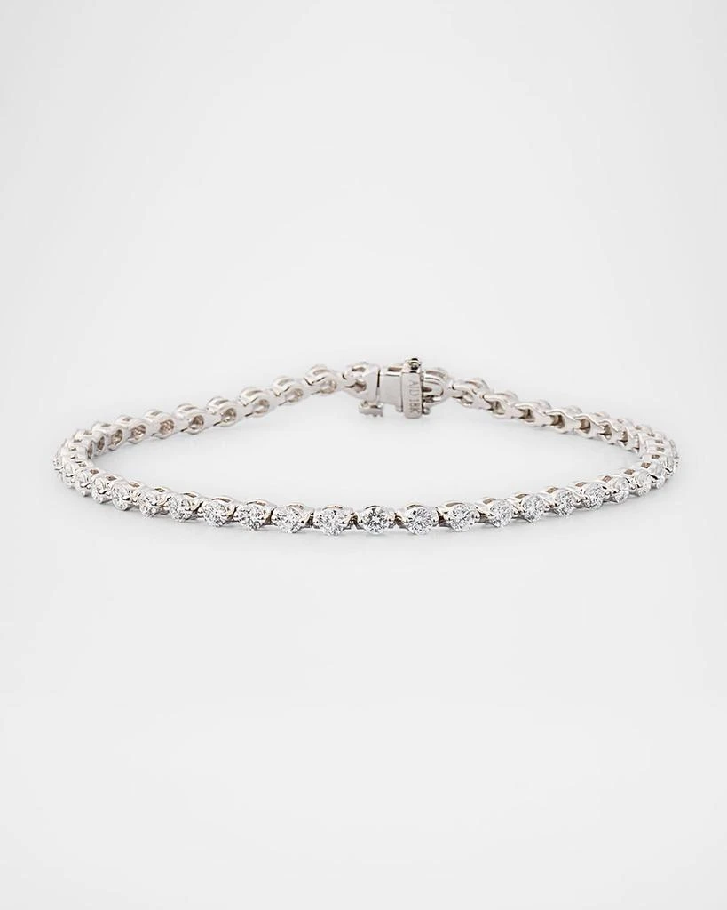 Neiman Marcus Diamonds 18K White Gold Single Prong Diamond Bracelet, 7"/3.22tcw