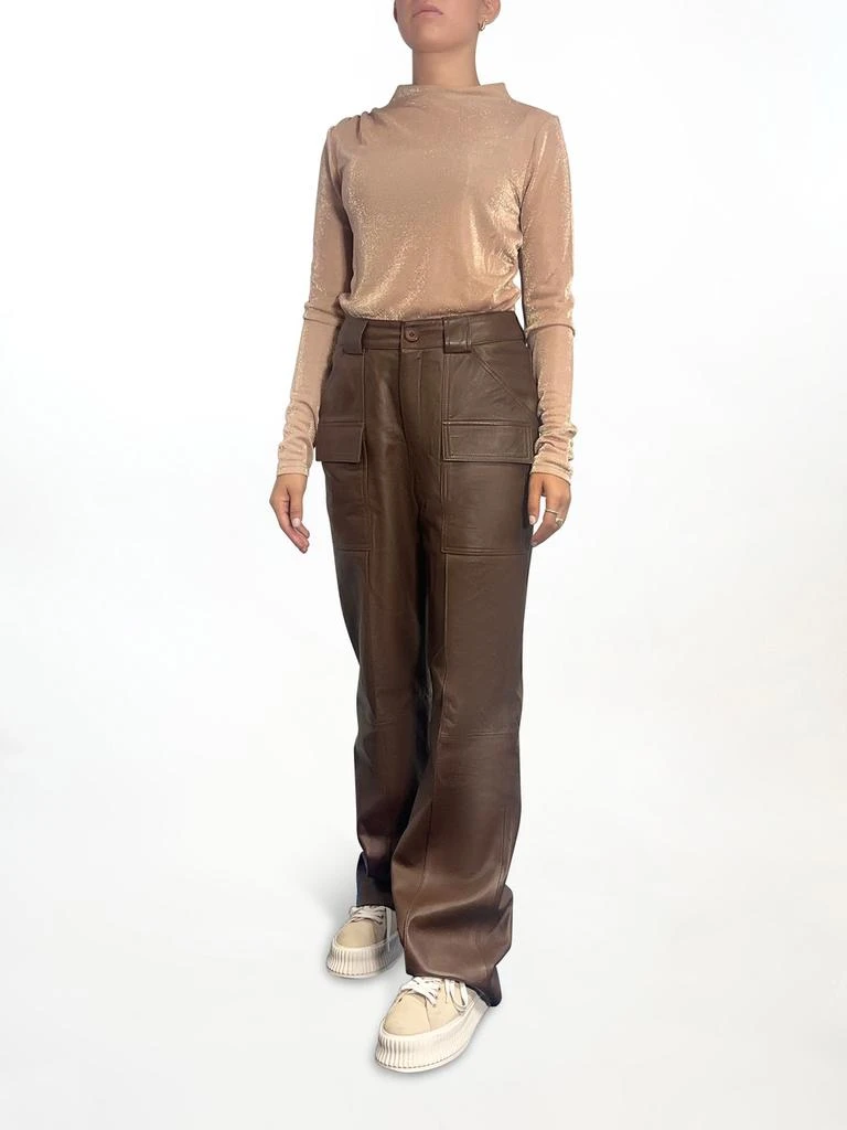 Muubaa Lucy straight leg cargo leather trousers 4