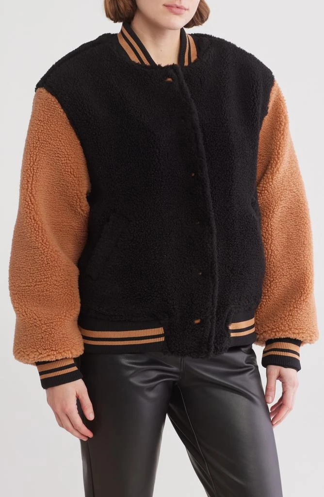 Blank NYC Colorblock High Pile Fleece Bomber Jacket 1