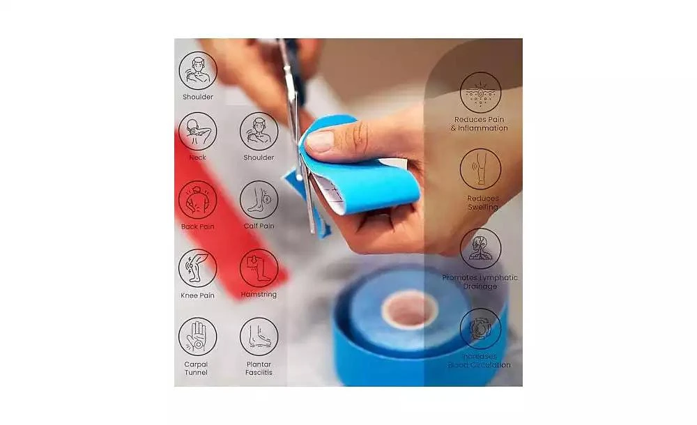 Amber Sports Ultimate Performance Kinesiology Tape: Support, Stabilize, and Recover Best for Athletes and Rehabilitation, 2" x 16ft 3