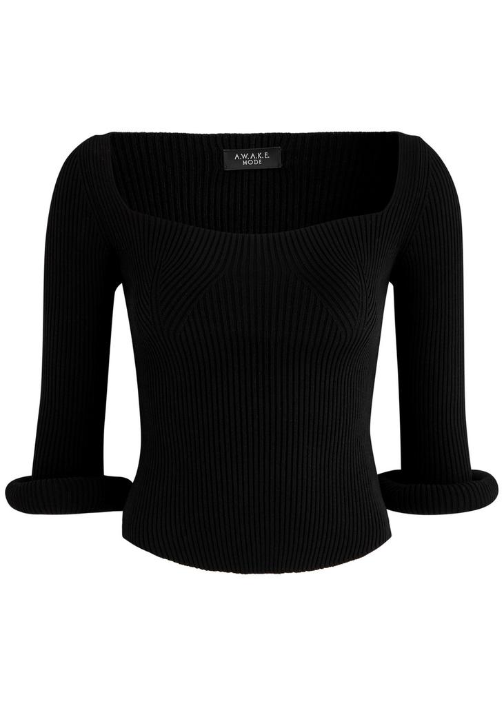 A.W.A.K.E MODE Ribbed-knit top