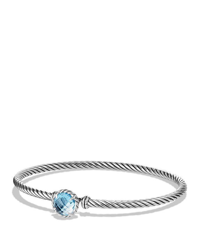 David Yurman Petite Châtelaine ® Bracelet in Sterling Silver with Blue Topaz, 3mm