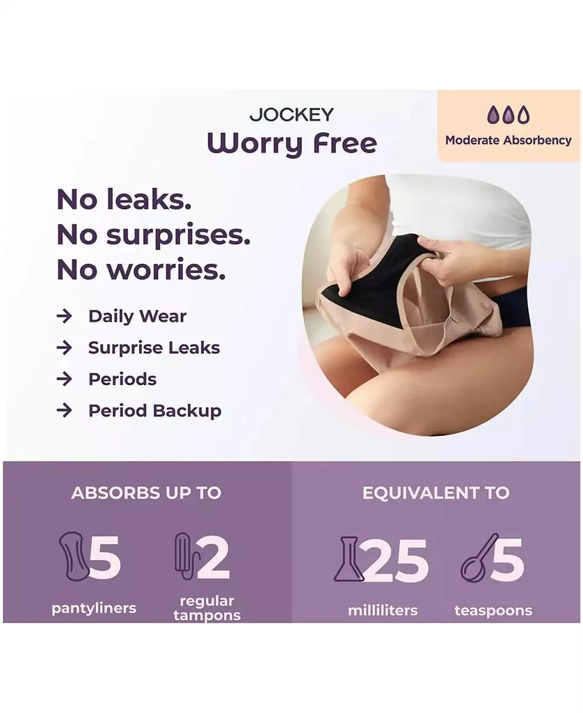 Jockey Women's Worry Free Brief Underwear 2580 5