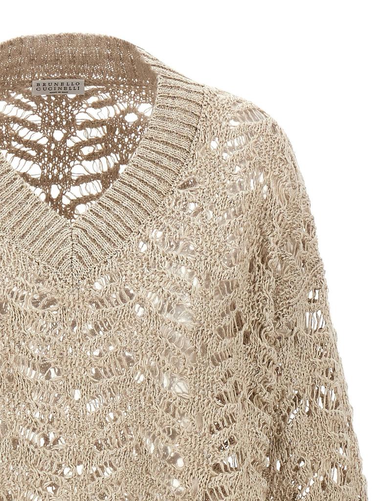 Brunello Cucinelli Foliage Lace V-Neck Jumper – On Sale Now