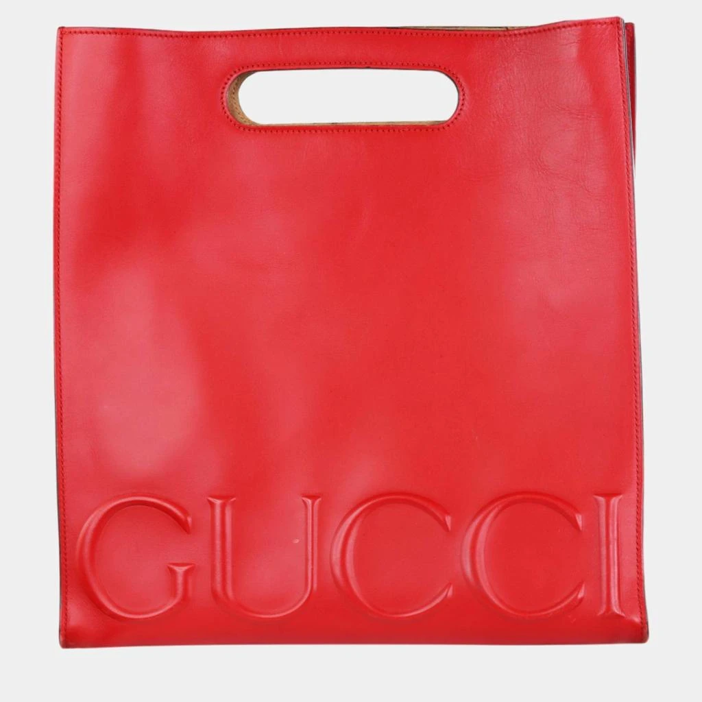 Gucci Gucci Red Leather XL Linear tote bag 2