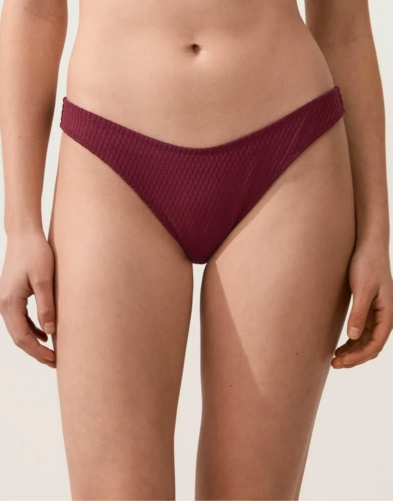 OYSHO OYSHO U-cut mini check jacquard brazilian bikini briefs in purple
