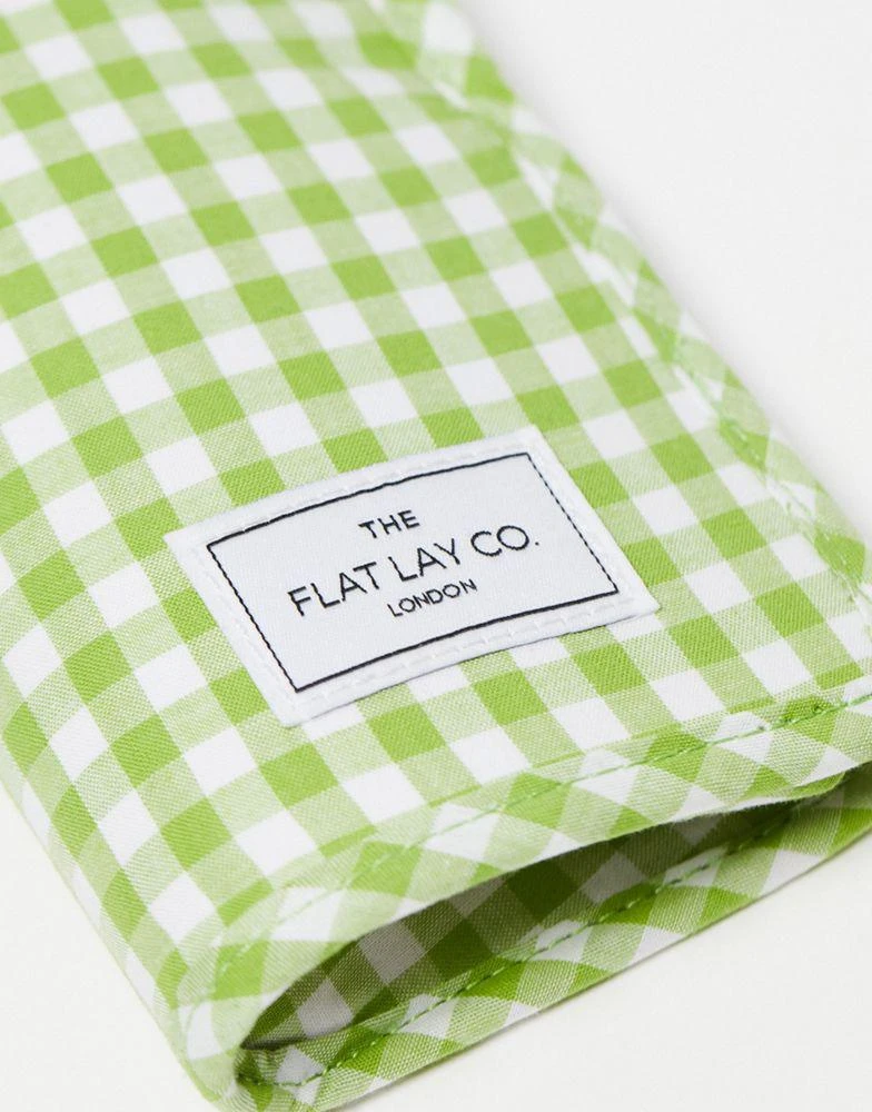 Flat Lay Company The Flat Lay Co. X ASOS EXCLUSIVE Standing Makeup Brush Case in Green Gingham 2