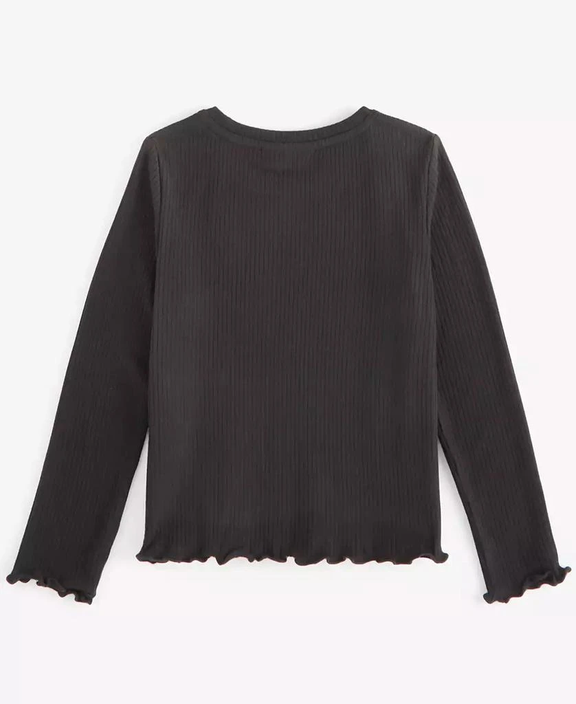 Epic Threads Toddler Girls Solid Ribbed Lettuce-Hem Top, Created for Macy's 2