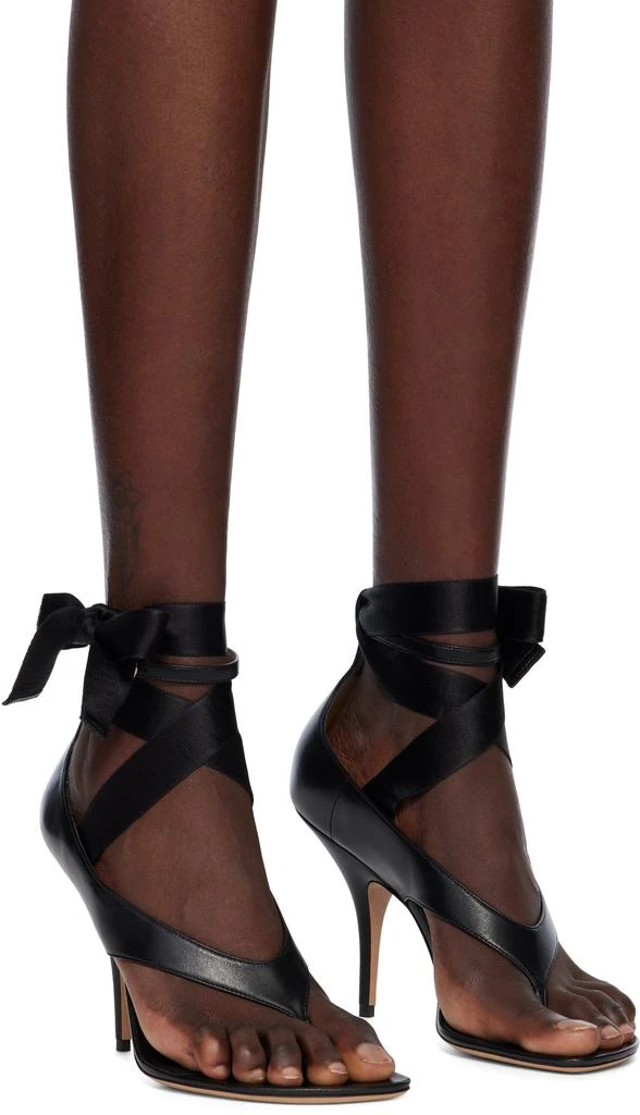 Salvatore Ferragamo Black Ribbon Heeled Sandals 4