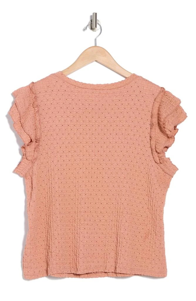 DR2 by Daniel Rainn Ruffle Sleeve Pointelle Knit Top 2