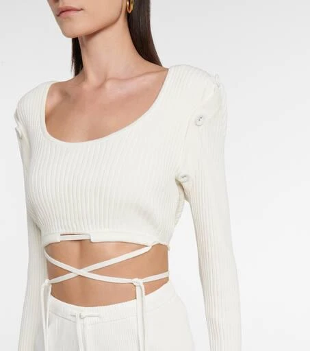 Christopher Esber Ribbed-knit crop top 5