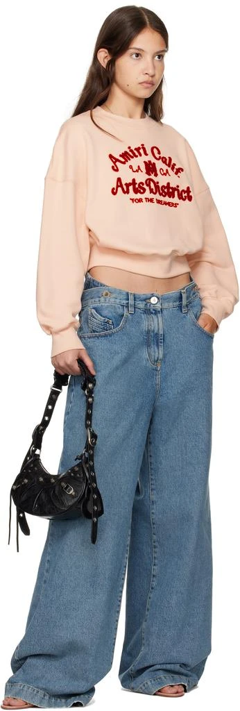 AMIRI Pink 'Arts District' Cropped Sweatshirt 4
