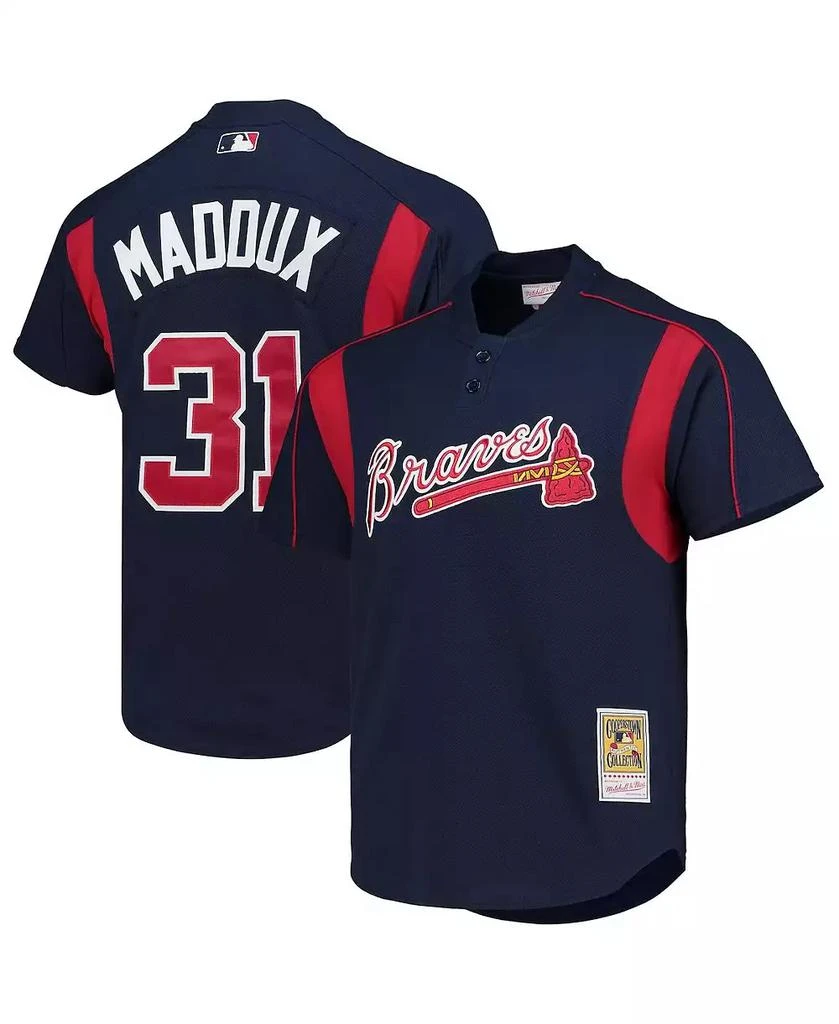 Mitchell & Ness Men's Greg Maddux Navy Atlanta Braves Cooperstown Collection Batting Practice Jersey 1