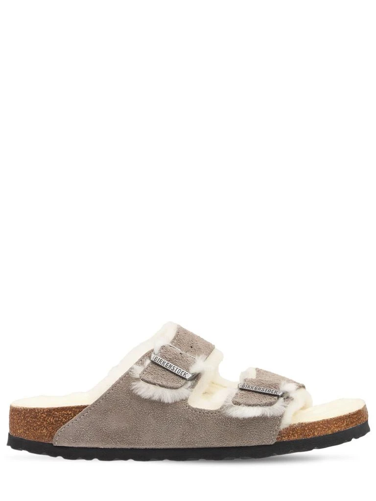 BIRKENSTOCK Arizona Shearling & Suede Sandals 1