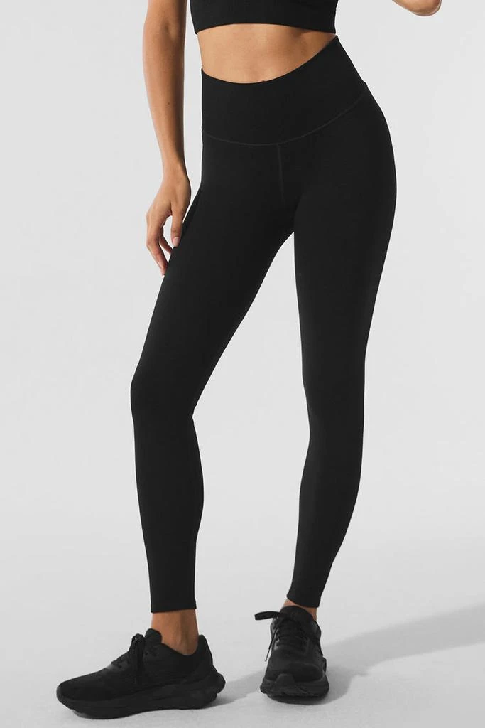 Alo Seamless Winter Warm Plush High-Waist 7/8 Legging - Black 1