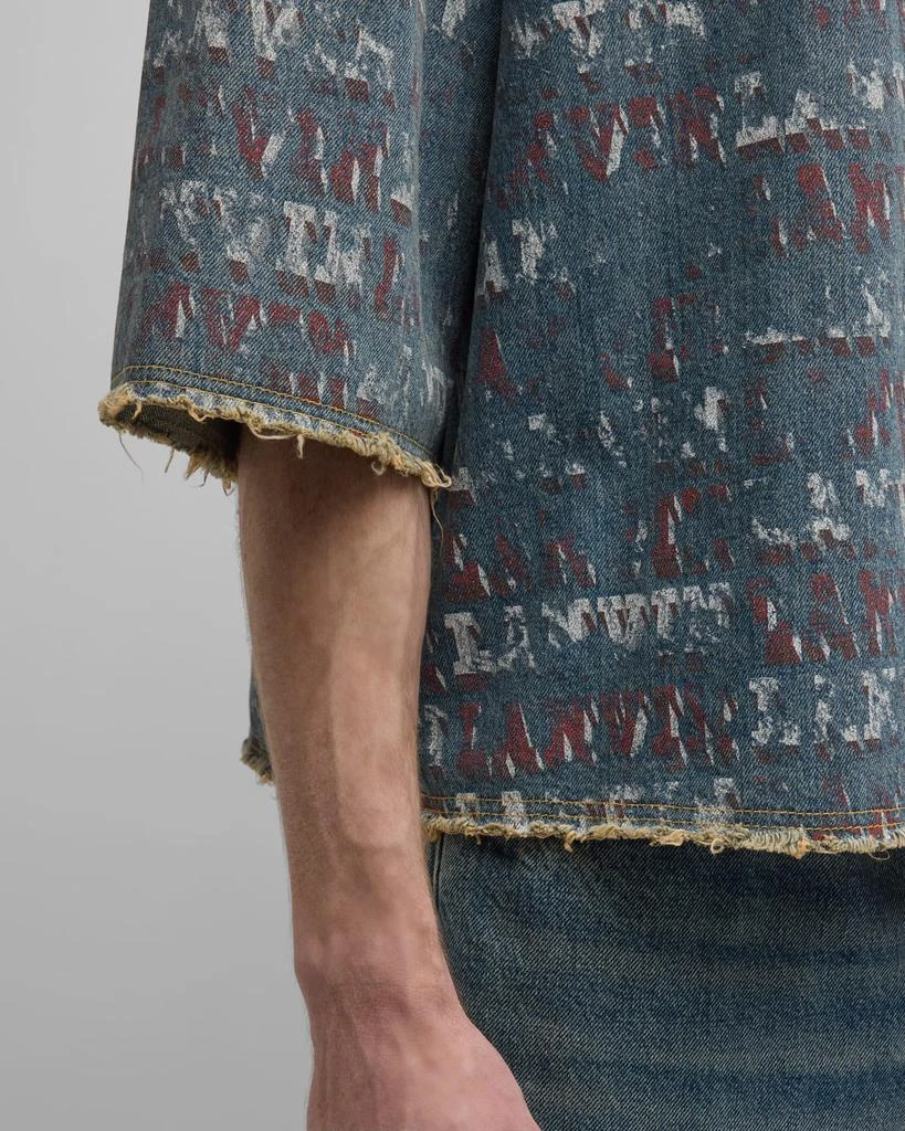 Lanvin Men's Asymmetric Denim Button-Down Shirt 7