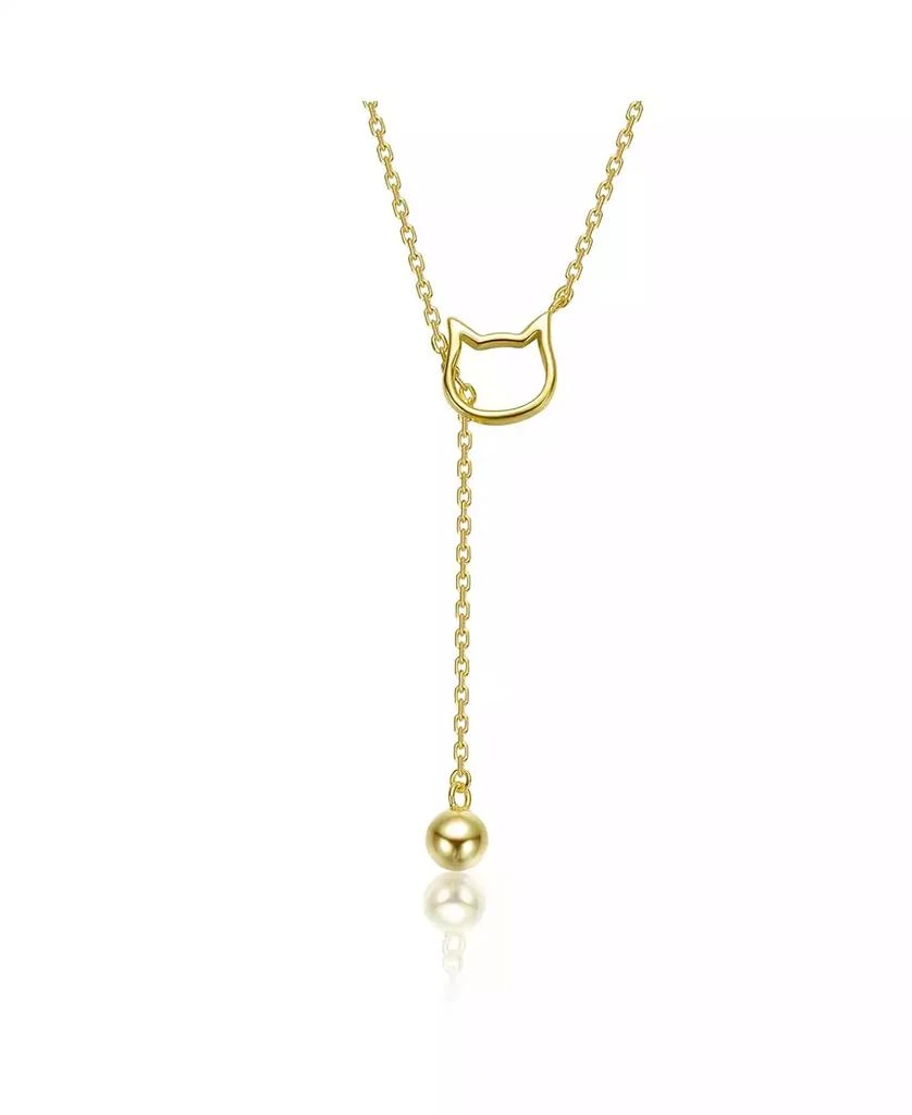 GiGiGirl Kids 14K Gold Plated Cat Outline Pendant Necklace