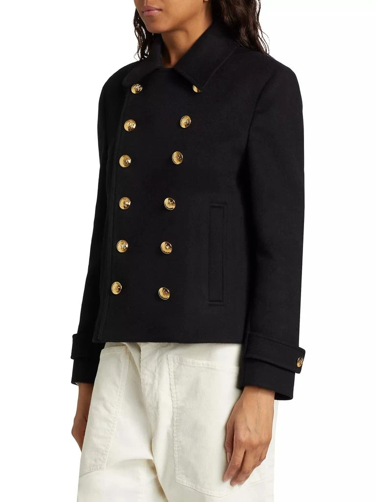 Nili Lotan Ornella Wool Cropped Peacoat 4