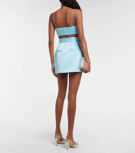 Alex Perry Carva satin crêpe crop top 3