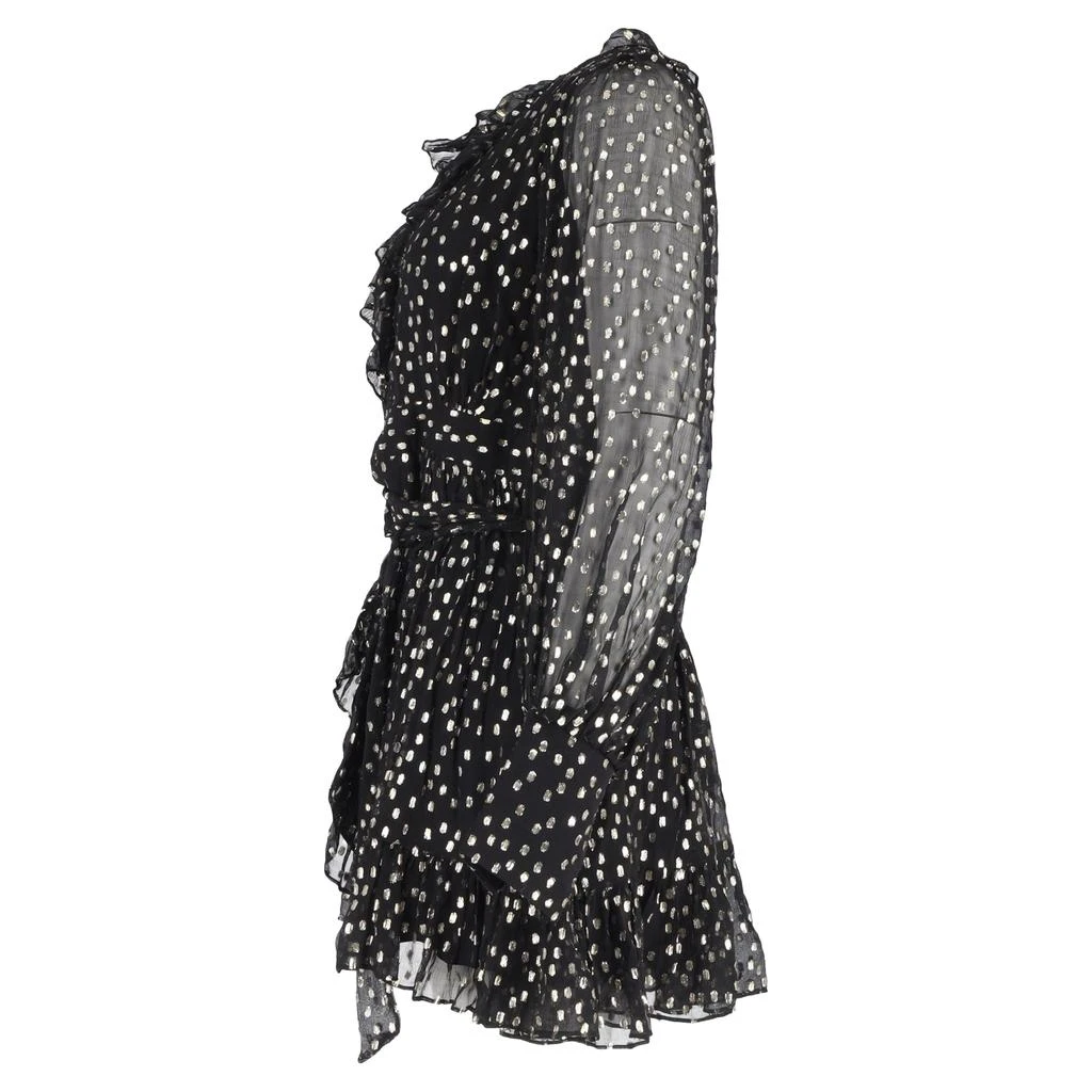 Zimmermann Polka Dot Mini Wrap Dress in Black Silk 2