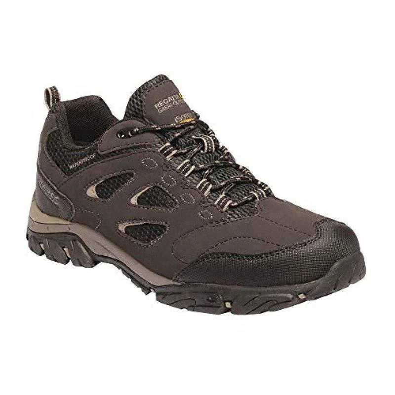 Regatta Mens Holcombe IEP Low Hiking Boots Peat/Gold Fawn 2