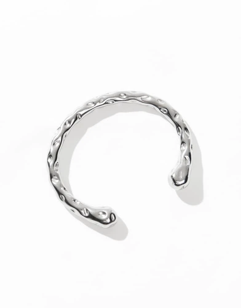 8 Other Reasons 8 Other Reasons rhodium plated stainless steel hammered bangle bracelet 4