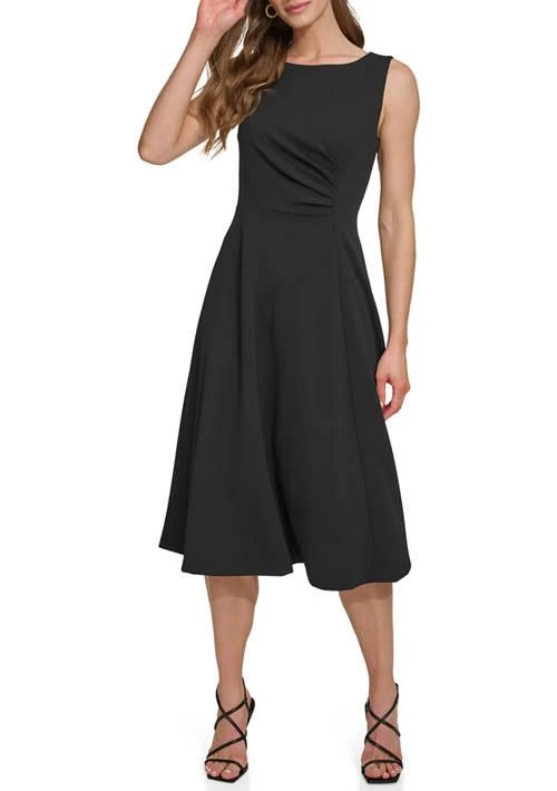 DKNY Womens Sleeveless Solid Crepe Dress 1