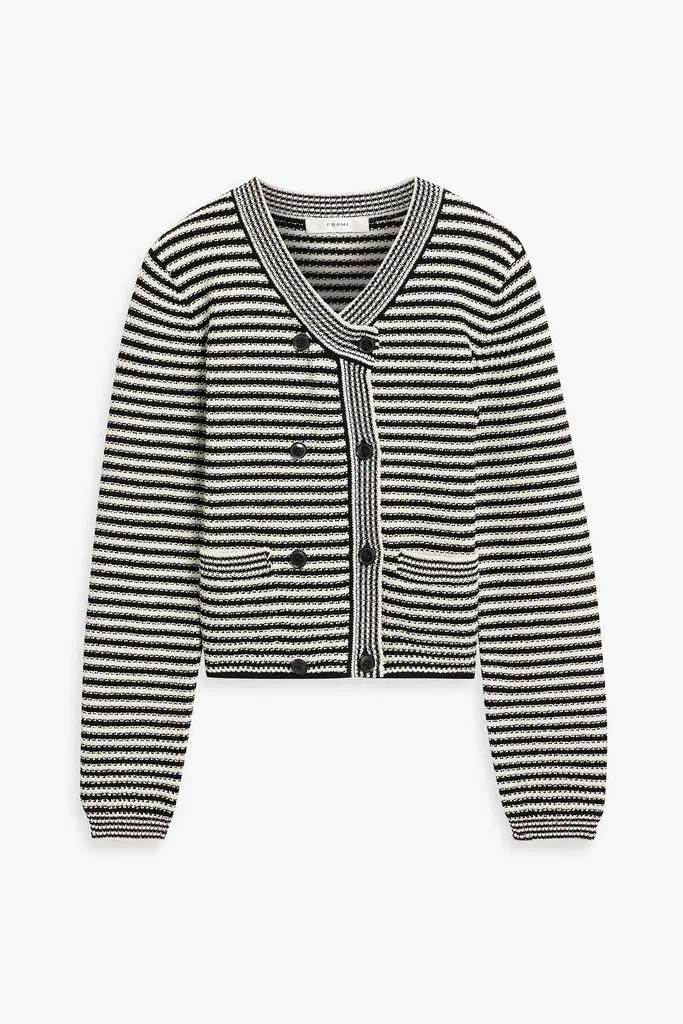 FRAME The Court striped cotton-blend cardigan