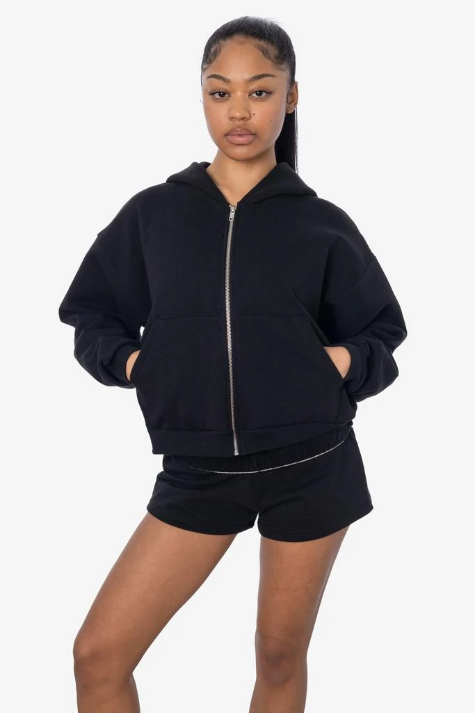 Los Angeles Apparel HF16 - Heavy Fleece Cropped Zip-Up Hoodie (Piece Dye) 1