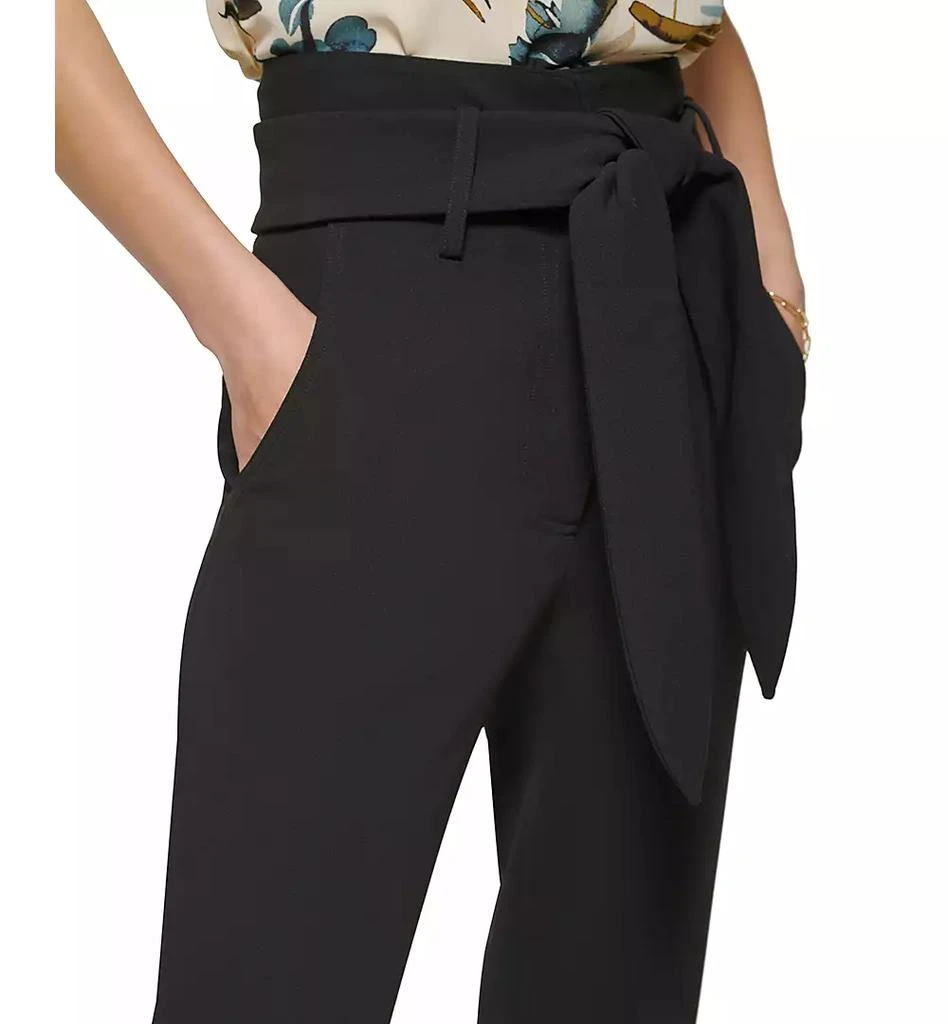 DKNY Women's Tie-Waist High-Rise Straight-Fit Pants 4