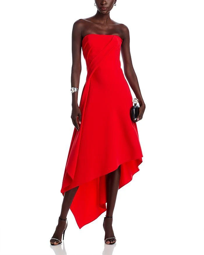 Amsale Strapless Midi Dress 3