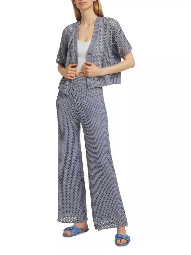 Splendid Nova Pointelle-Knit Short-Sleeve Cardigan 2